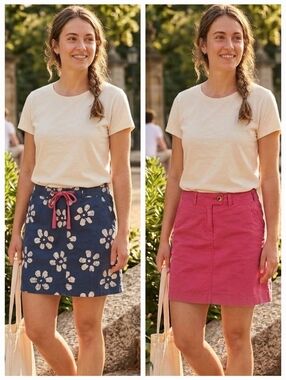 Authentic Taylor Vintage Reversible Cotton Skirt Effortless Chic, Size XS